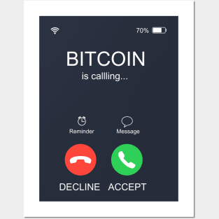 Funny Bitcoin is Calling Posters and Art